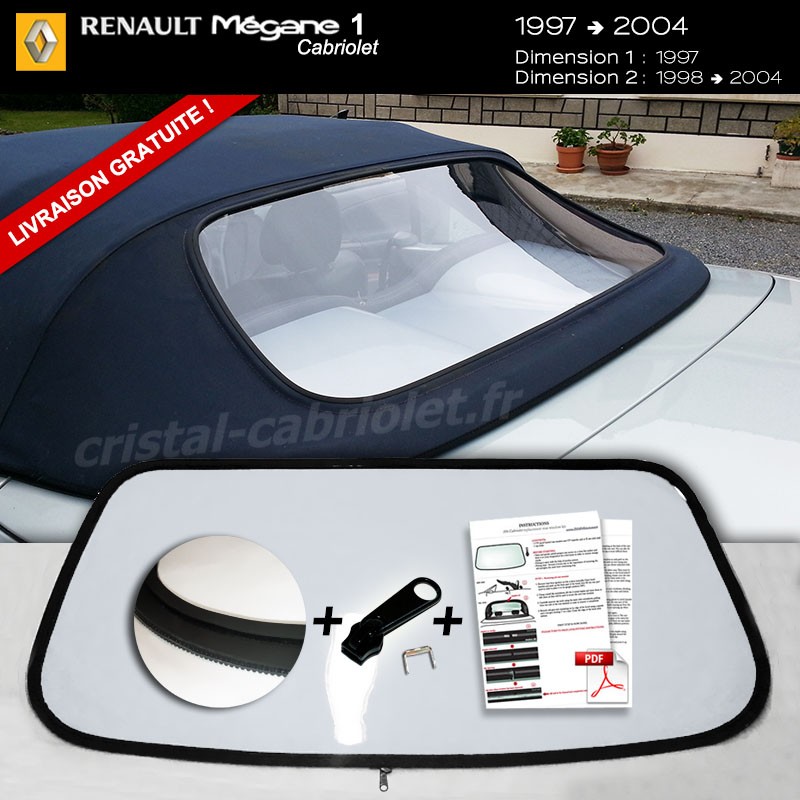 RENAULT MEGANE CABRIOLET CONVERTIBLE TINTED PLASTIC REAR WINDOW 