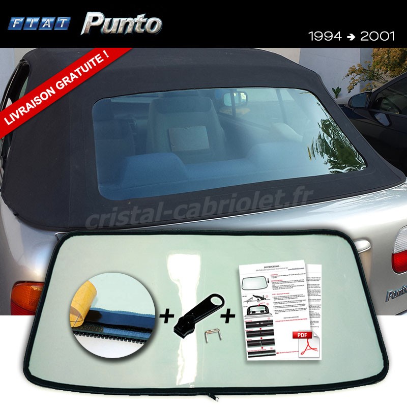 Anleitung Fiat Punto Cabrio Heckscheibe PVC Plastik Fenster mit Reißverschluß